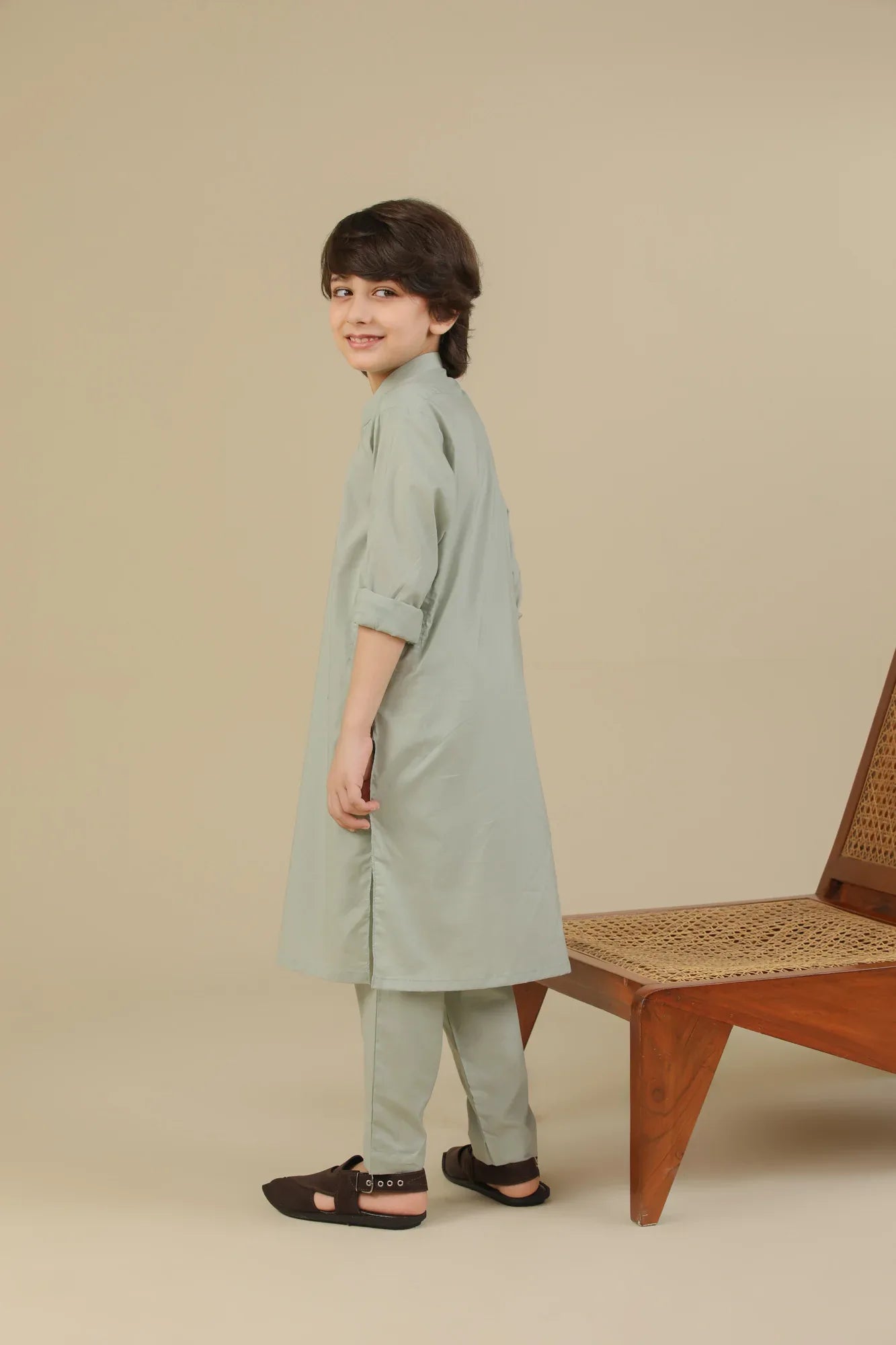 Mint Soft Cotton Kurta Trouser - Kids - Muraqsh -- Kidswear