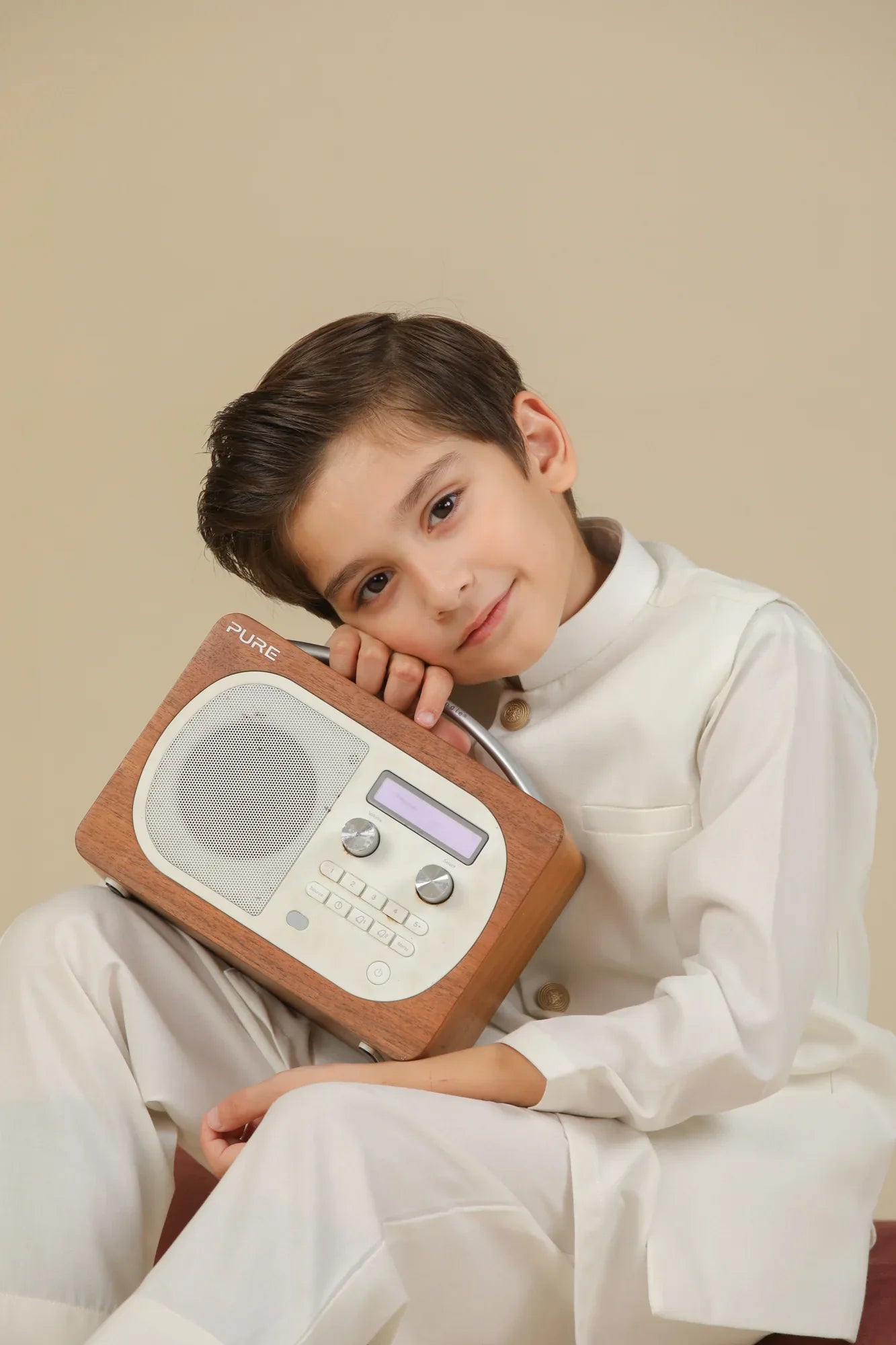Off White Suiting Waistcoat - Straight Cut Buttoned - Kids - Muraqsh -- Kidswear