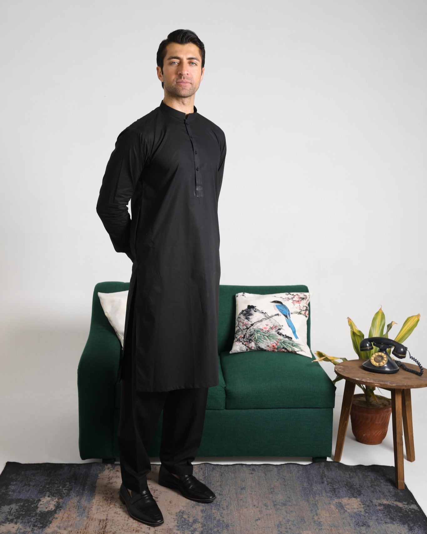 Pack of 2 Soft Cotton Kurta Shalwar - Black and Ivory Skin