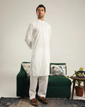 Off White Soft Cotton Kurta Shalwar - Men