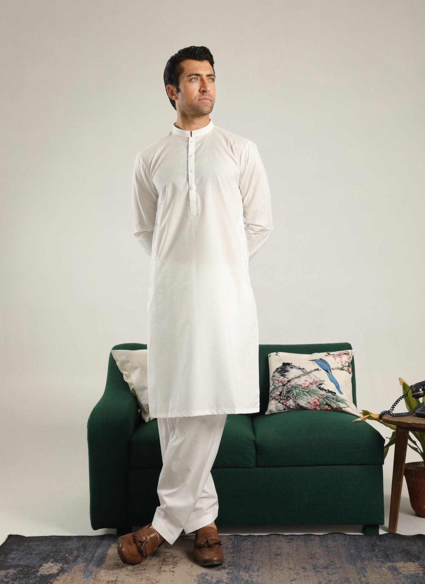 Pack of 2 Soft Cotton Kurta Shalwar - Dark Navy Blue & Off White