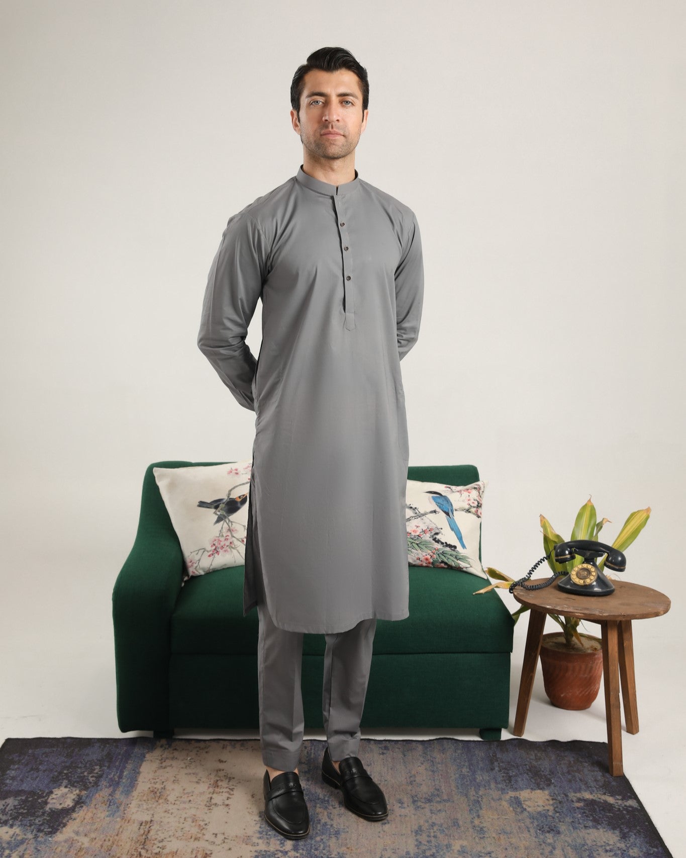 Pack of 2 Soft Cotton Kurta Trouser - Light Grey & Light Mint