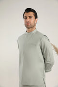 Light Mint Soft Cotton Waistcoat - Men