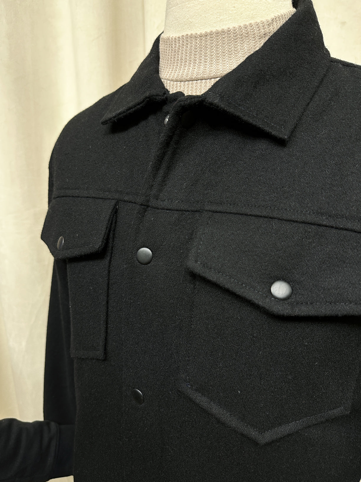 Black Wool Coat - Men