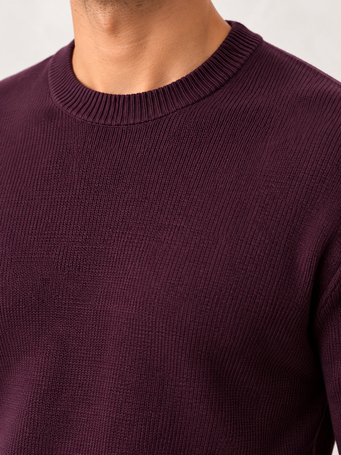 Dark Rosewood Crew Neck Sweater