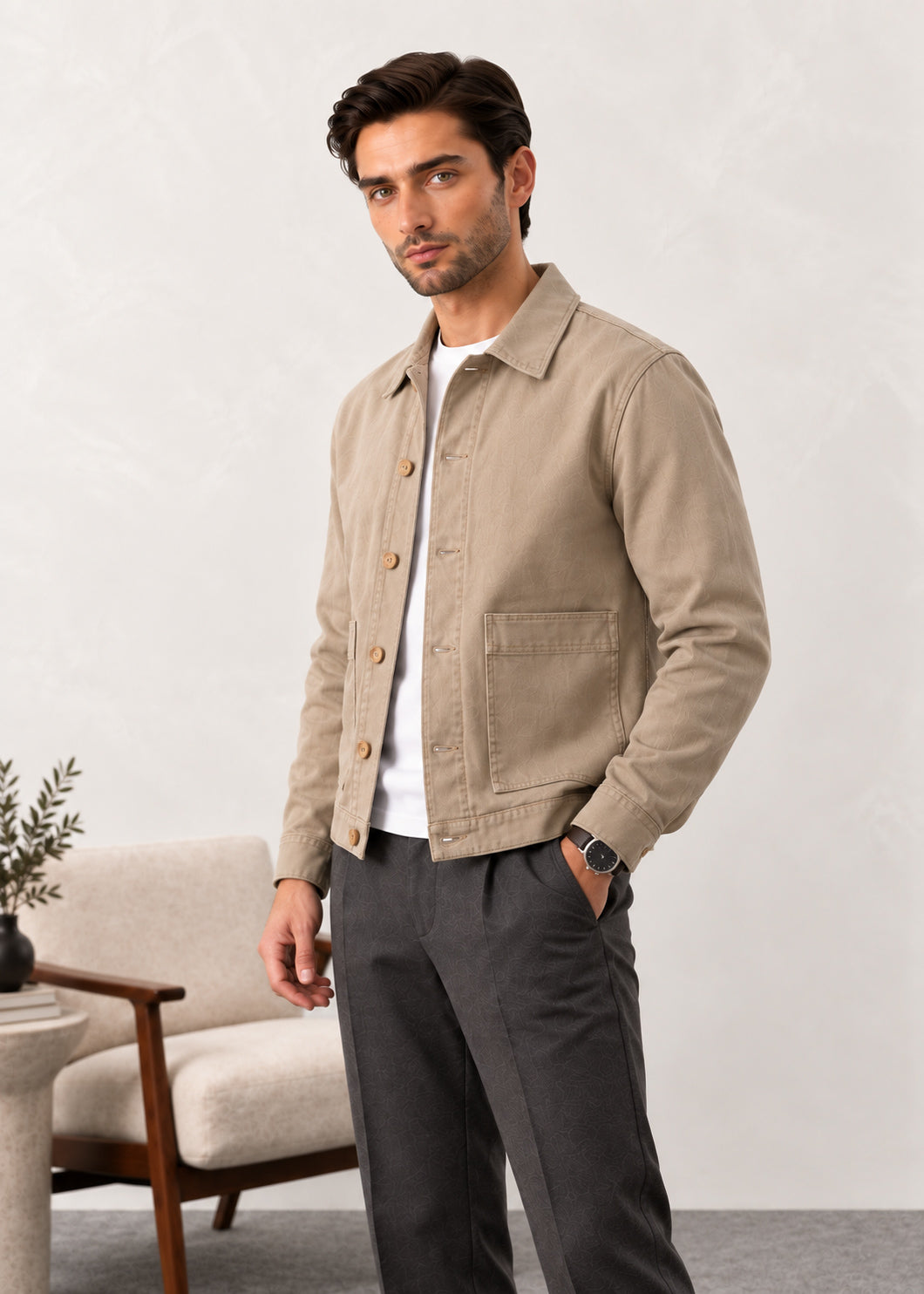 Beige Twill Jacket
