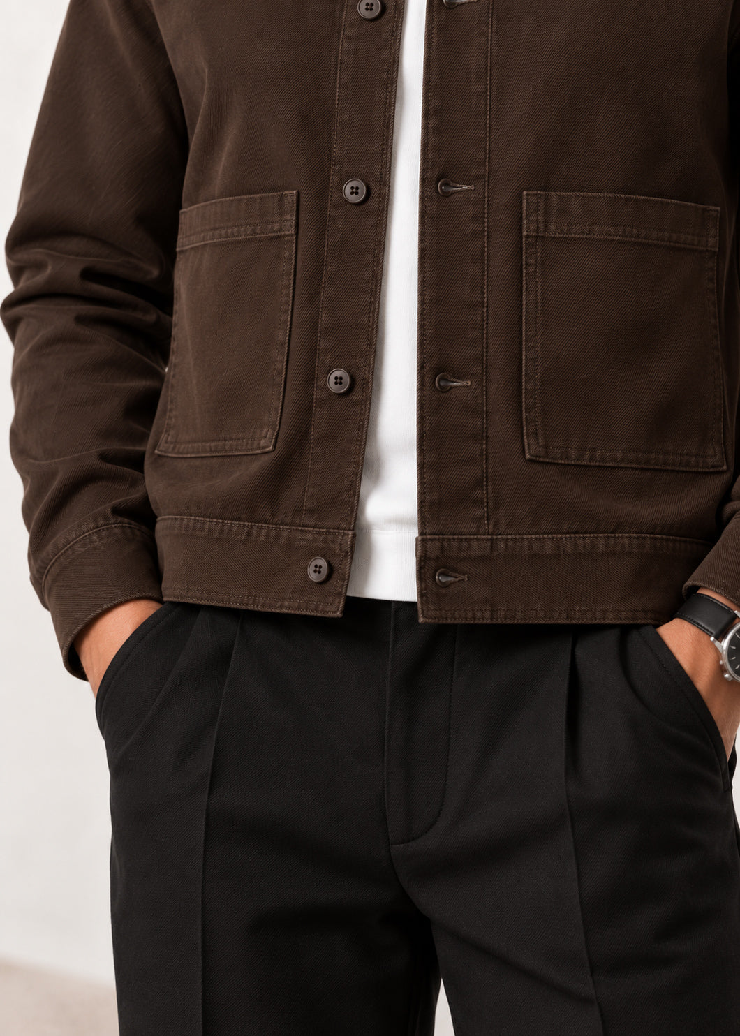 Dark Brown Twill Jacket