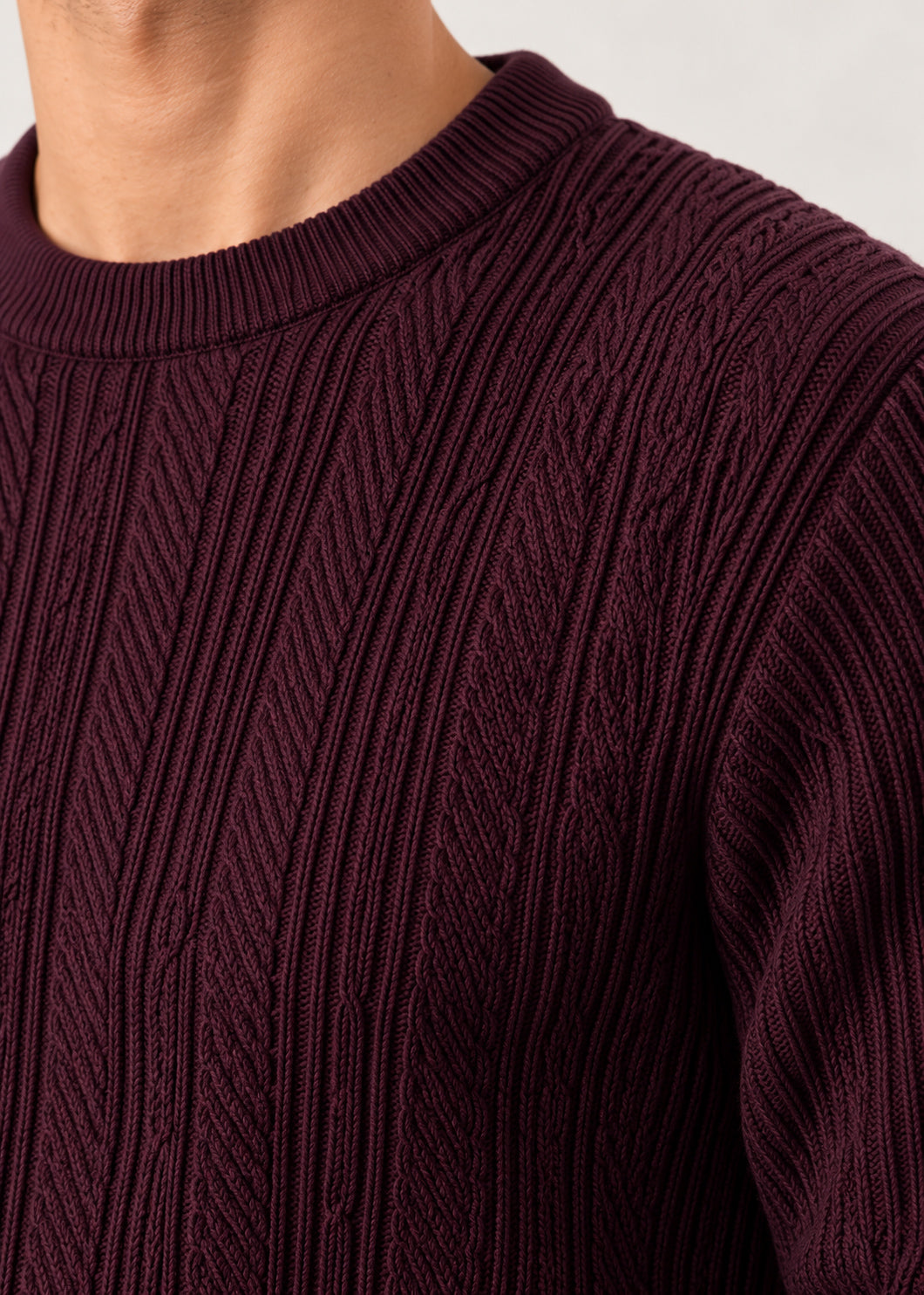 Deep Burgundy Structure Knitted Sweater