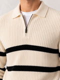 Off White Striper Polo Sweater