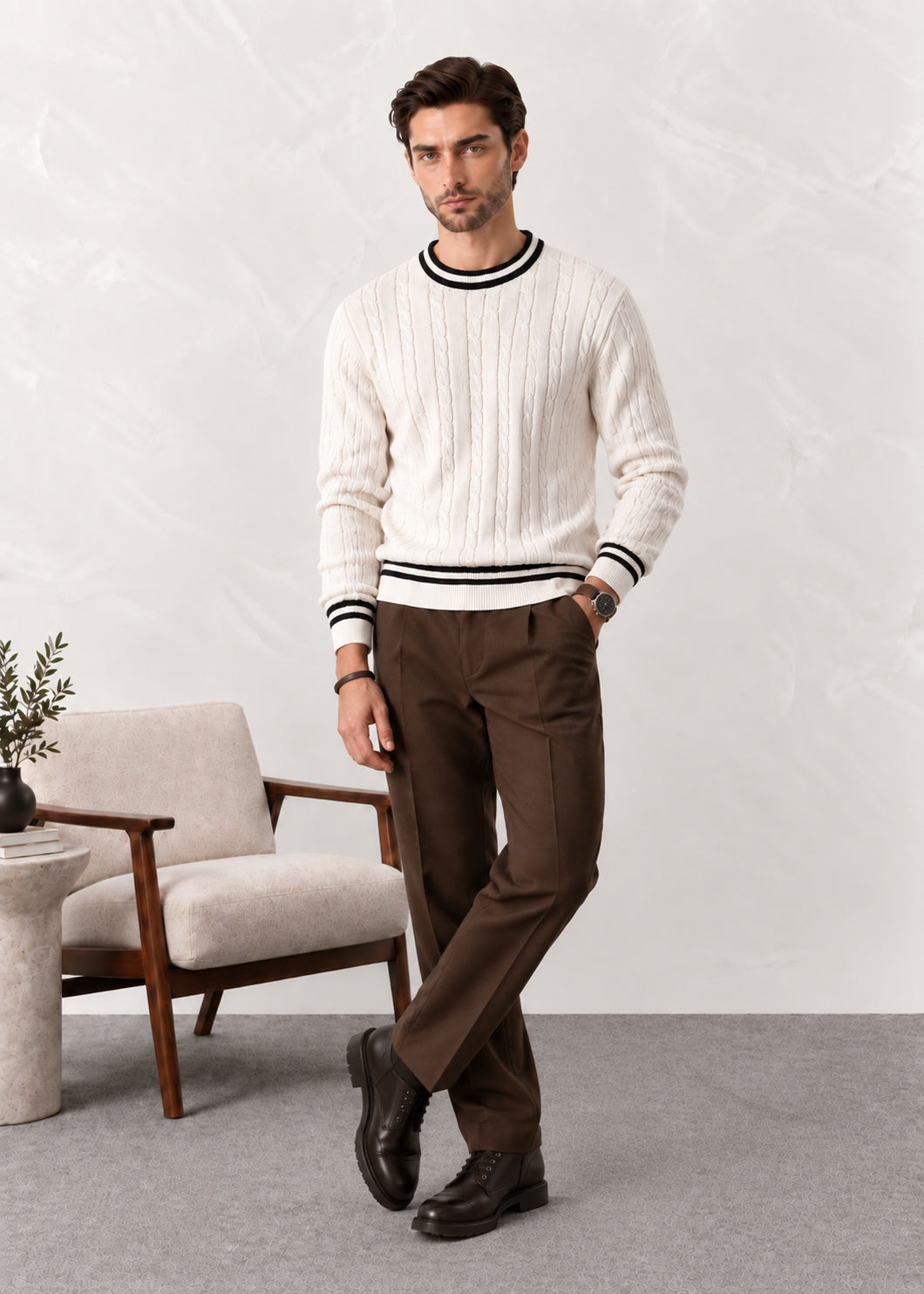 Off White Baseball Sweater