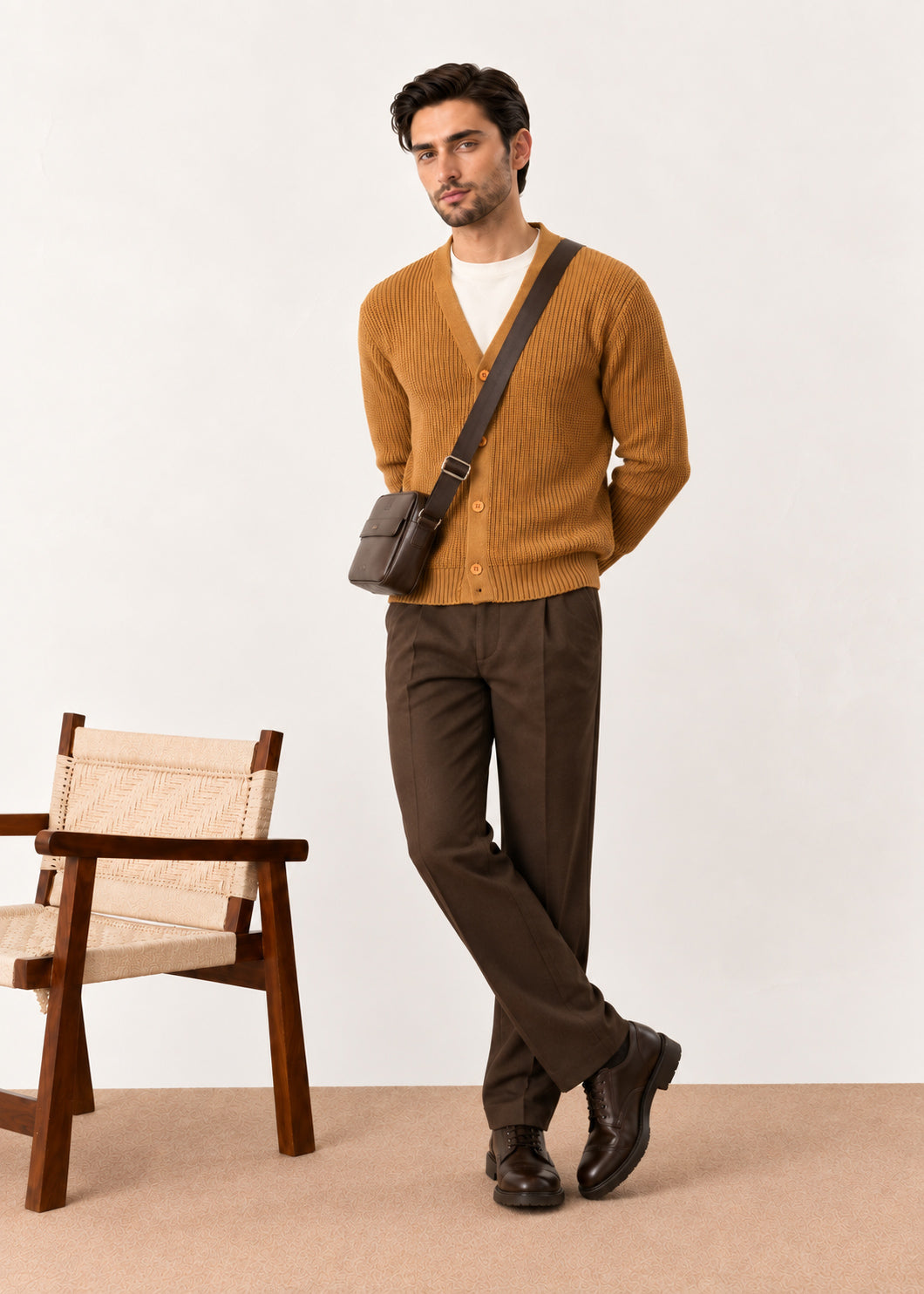 Soil Brown Button Down Cardigan