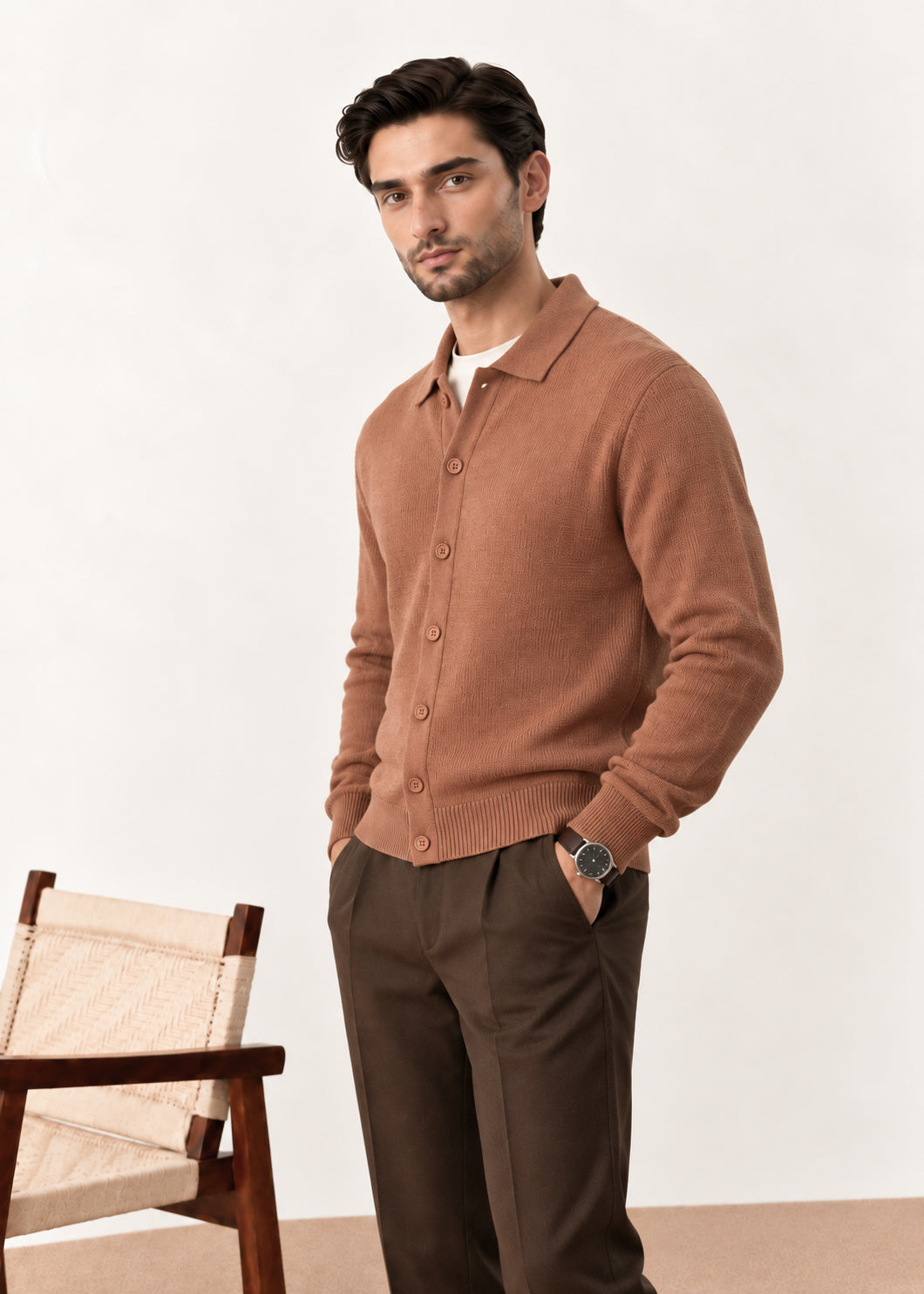 Cocoa Brown Button Down Cardigan
