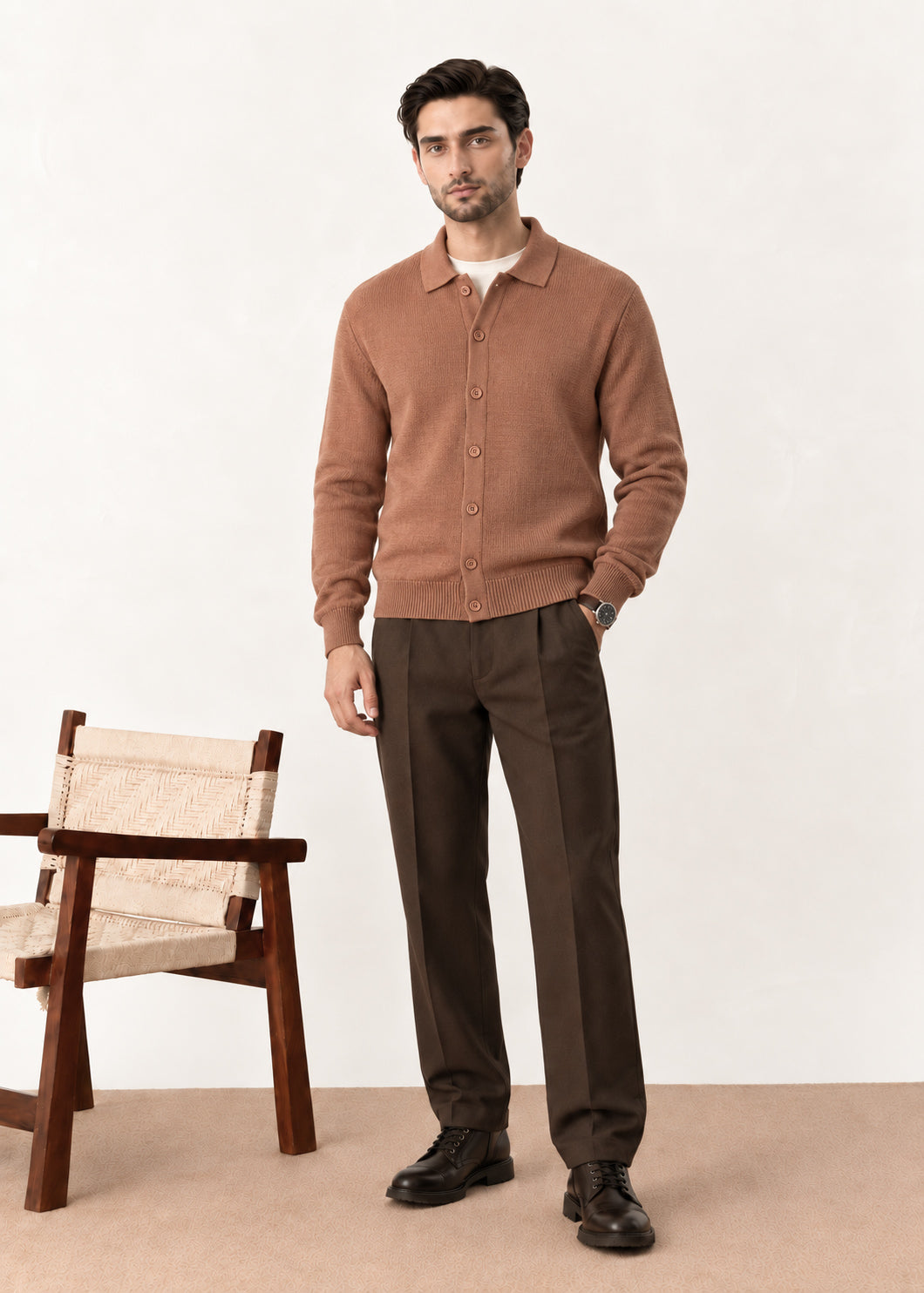 Cocoa Brown Button Down Cardigan