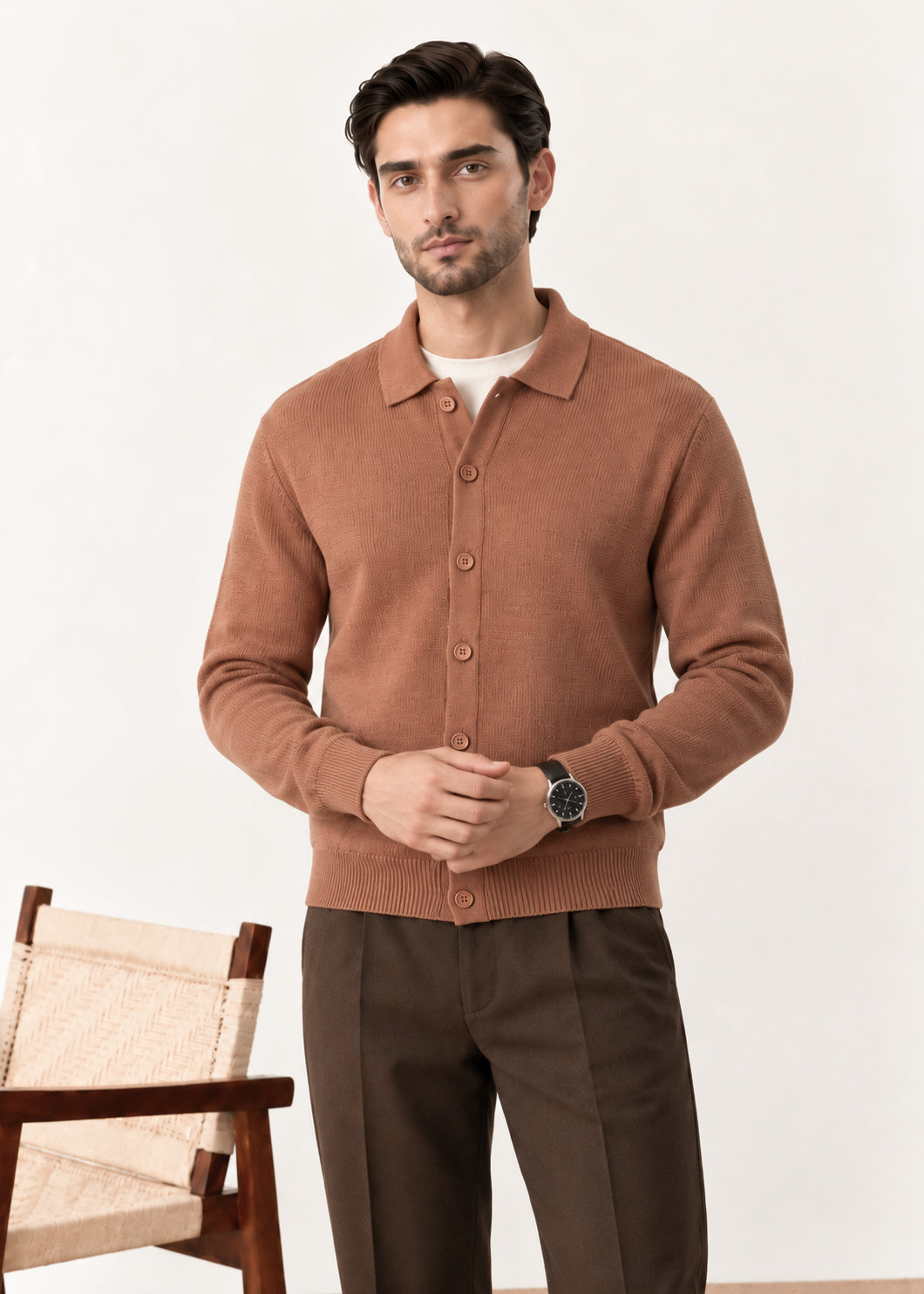Cocoa Brown Button Down Cardigan