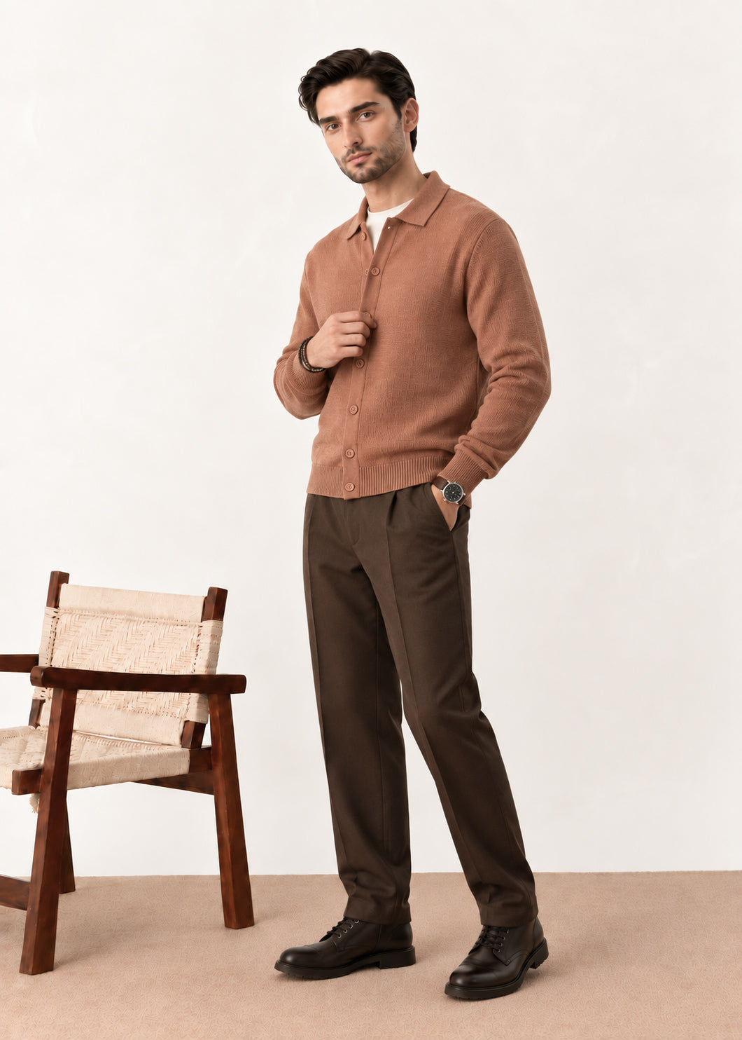 Cocoa Brown Button Down Cardigan