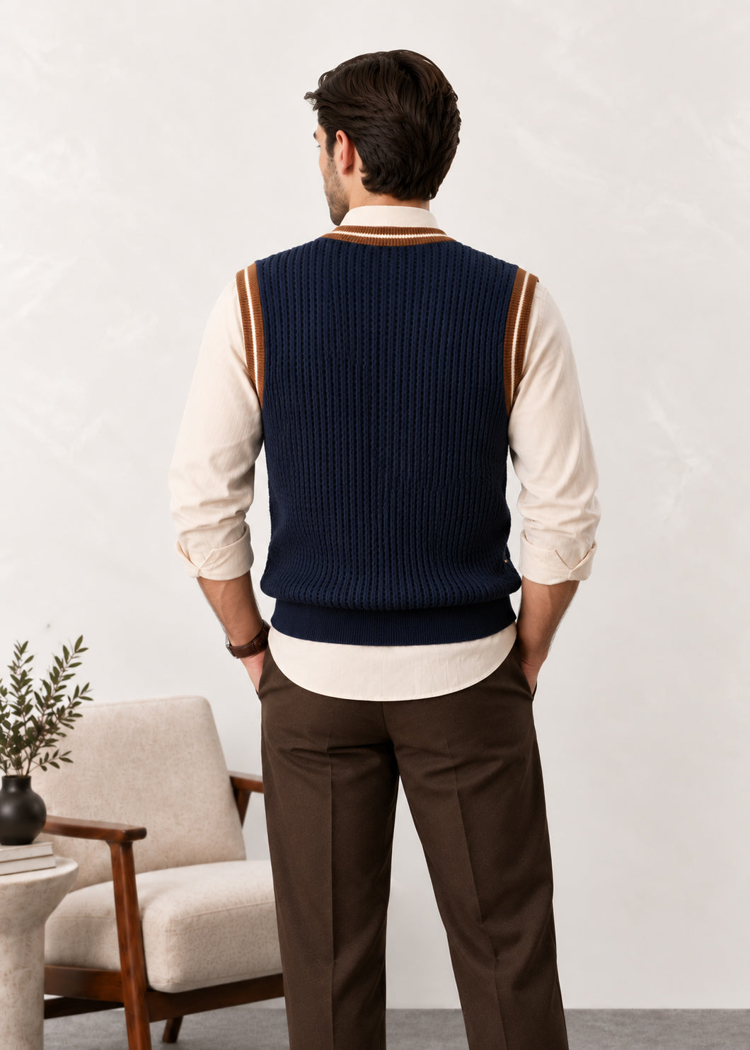 Navy Blue Sleeveless Sweater