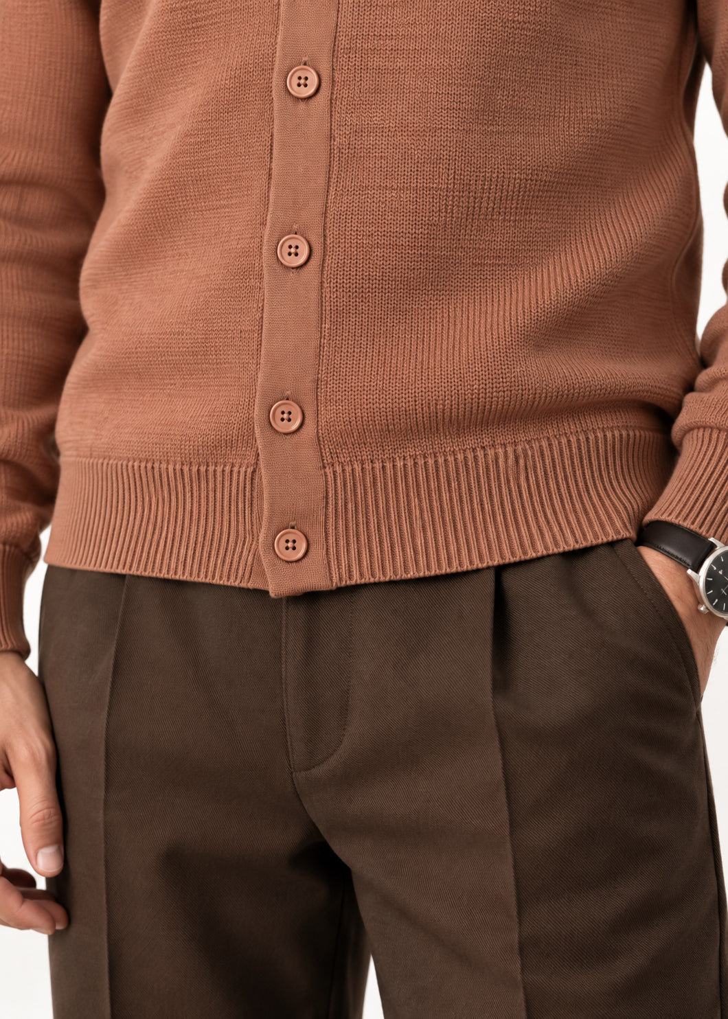 Cocoa Brown Button Down Cardigan