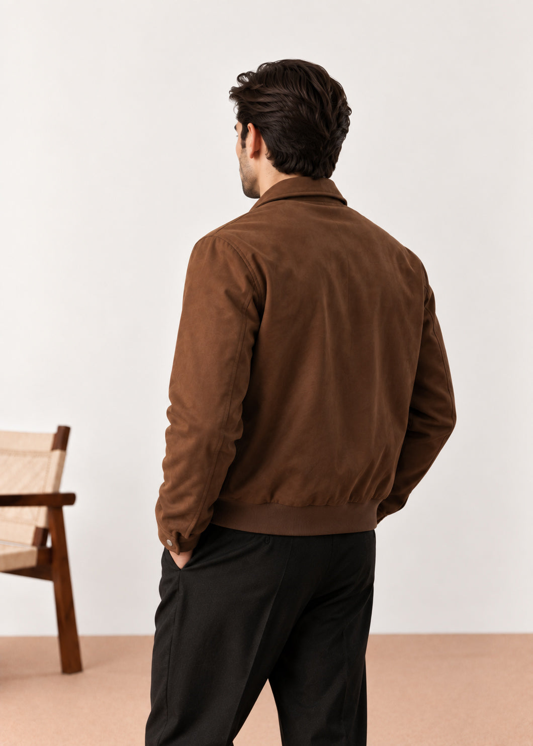 Dark Brown Suede Flight Jacket