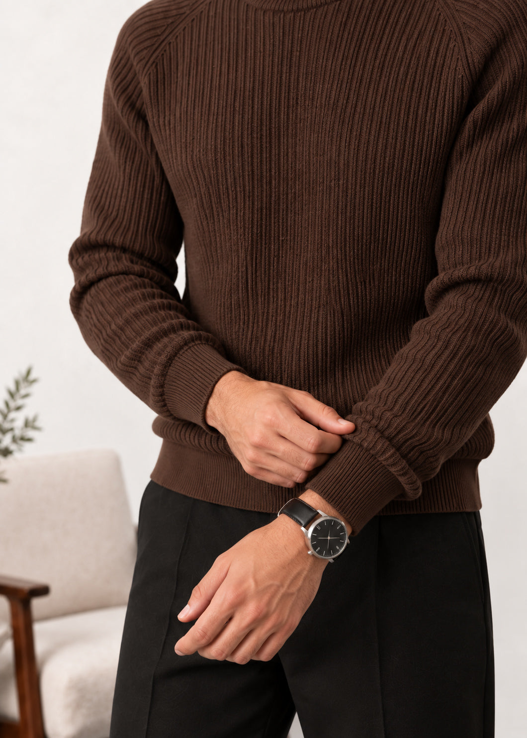 Brown Raglan Sweater
