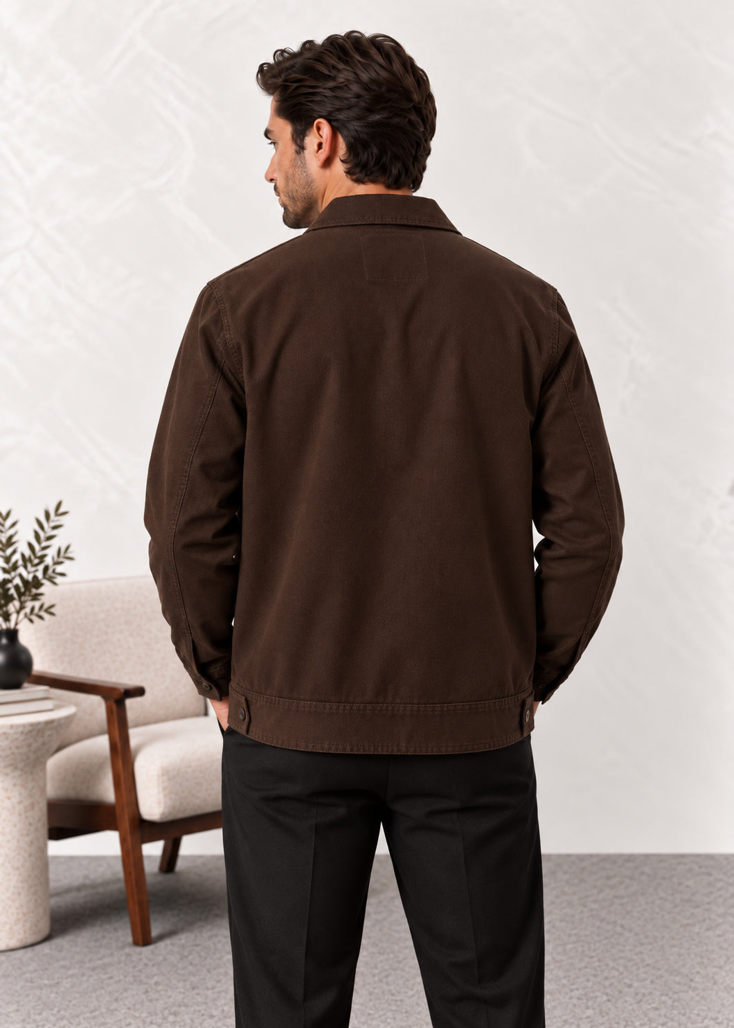 Dark Brown Twill Jacket