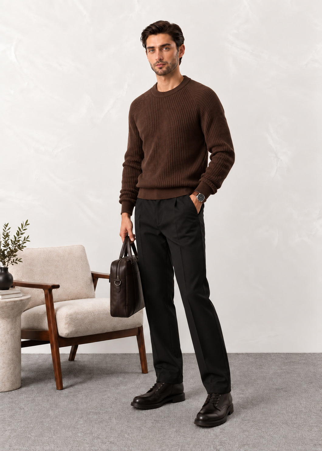 Brown Raglan Sweater