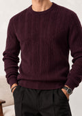 Deep Burgundy Structure Knitted Sweater