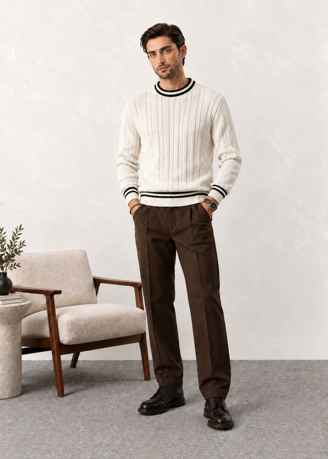 Off White Baseball Sweater