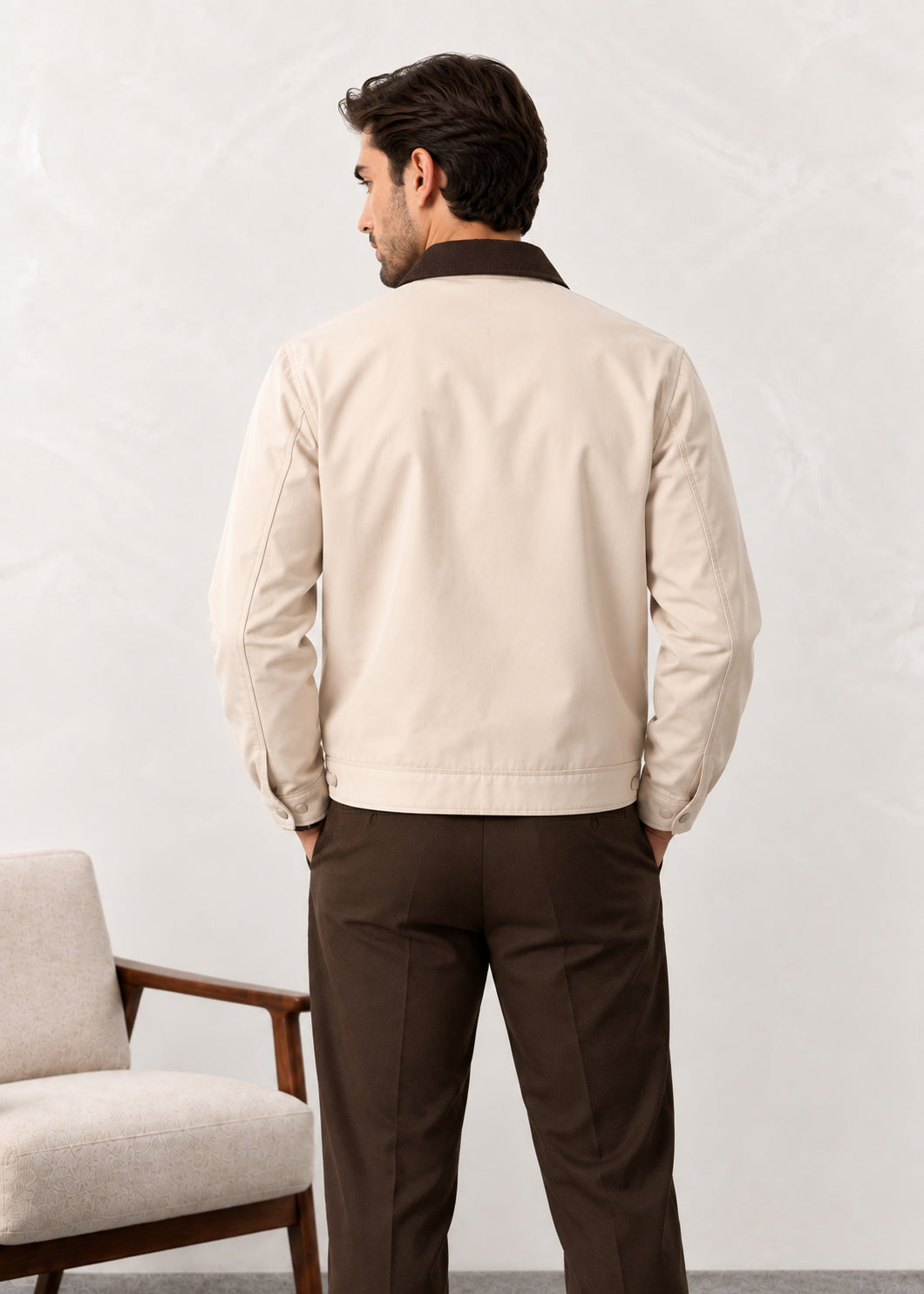 Brown Corduroy Collar Field Jacket