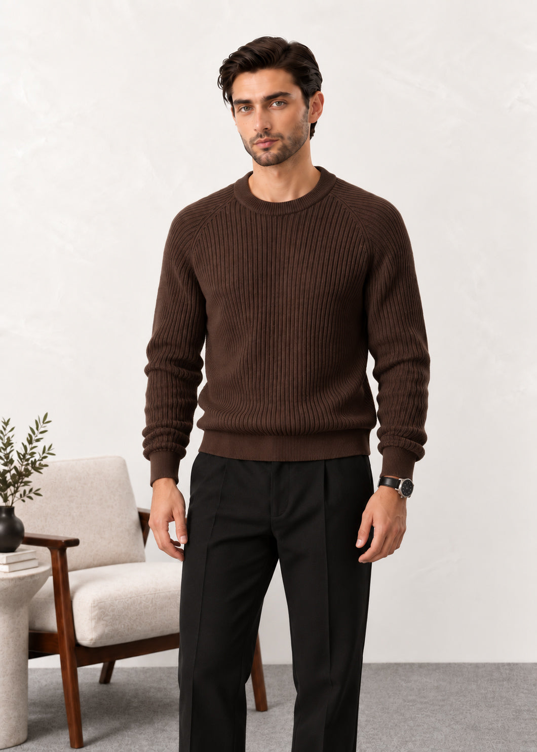 Brown Raglan Sweater