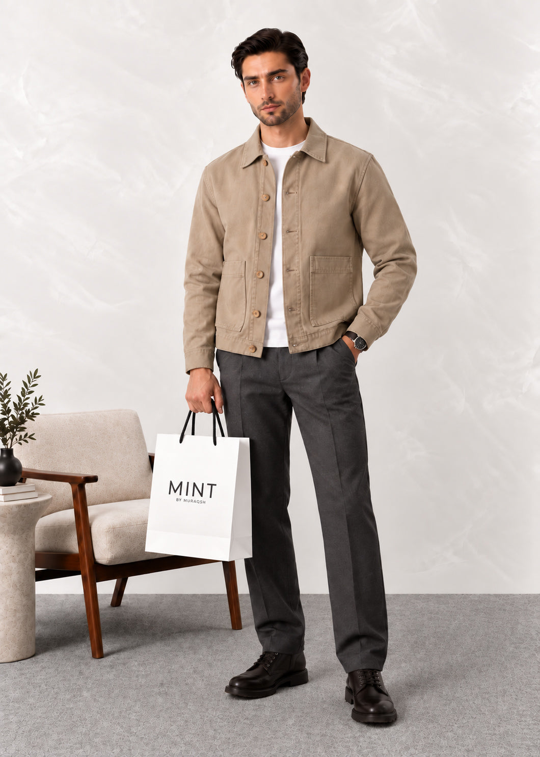 Beige Twill Jacket