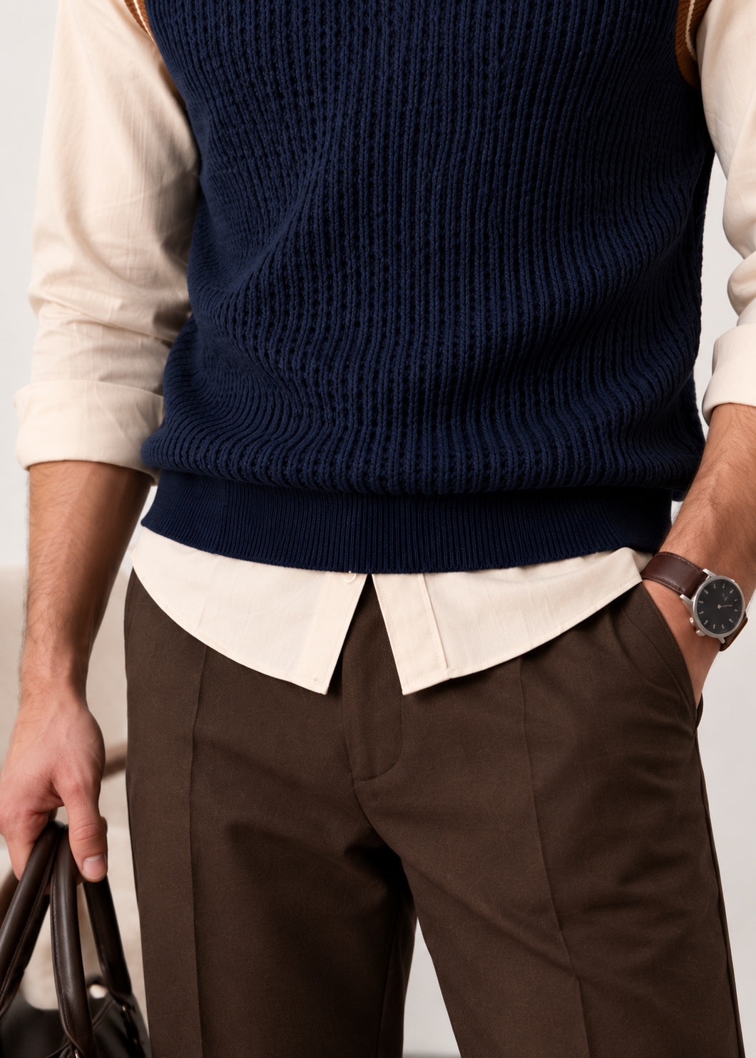 Navy Blue Sleeveless Sweater