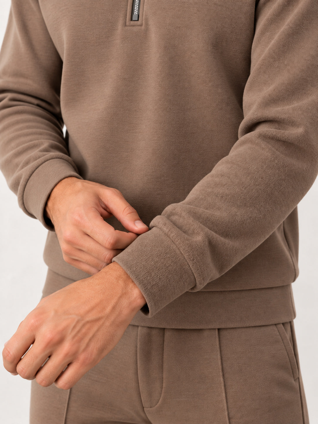 Light Brown Interlock Co-ord Set - Men