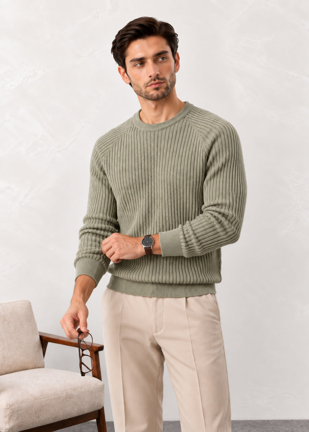 Light Pistachio Raglan Sweater