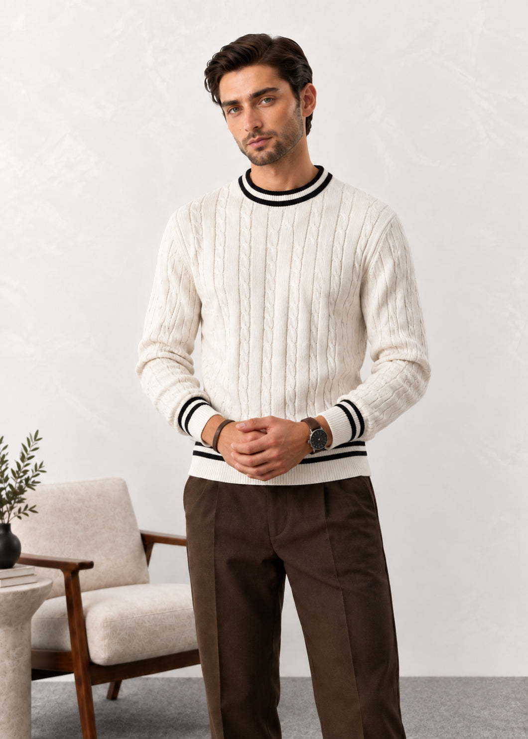 Off White Baseball Sweater