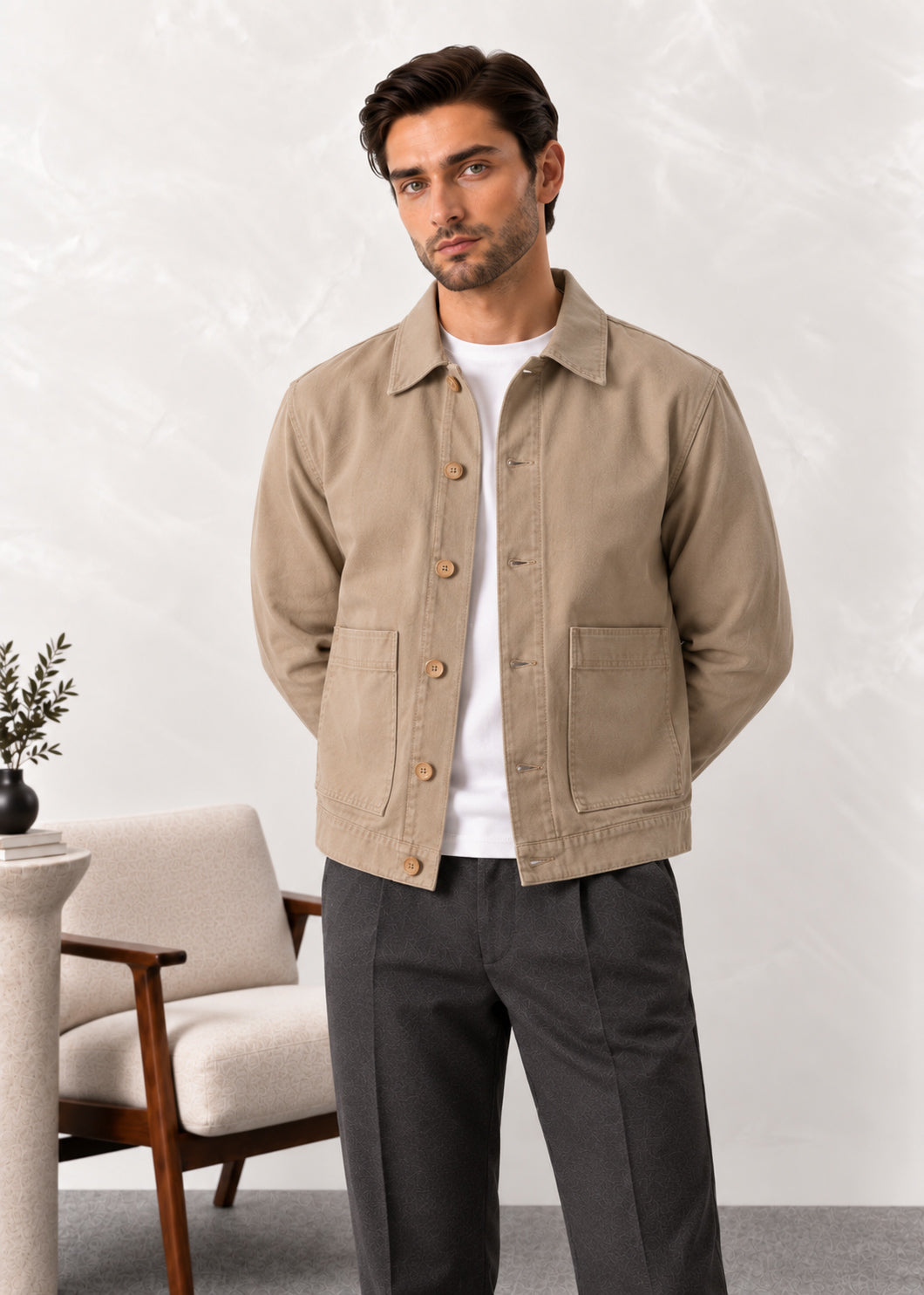 Beige Twill Jacket