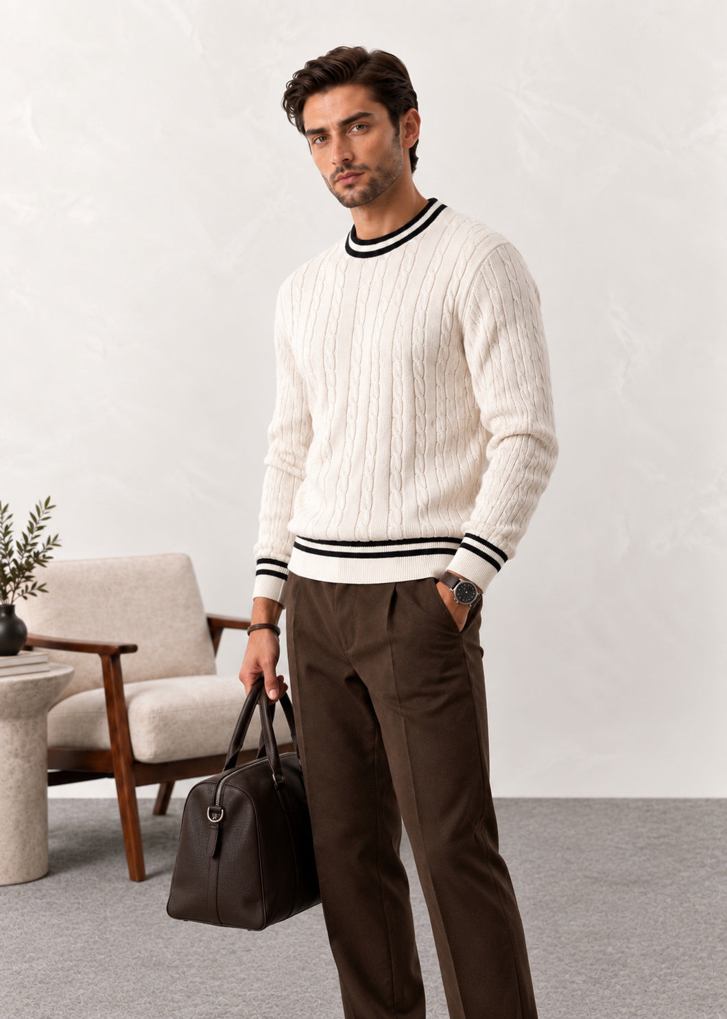 Off White Baseball Sweater