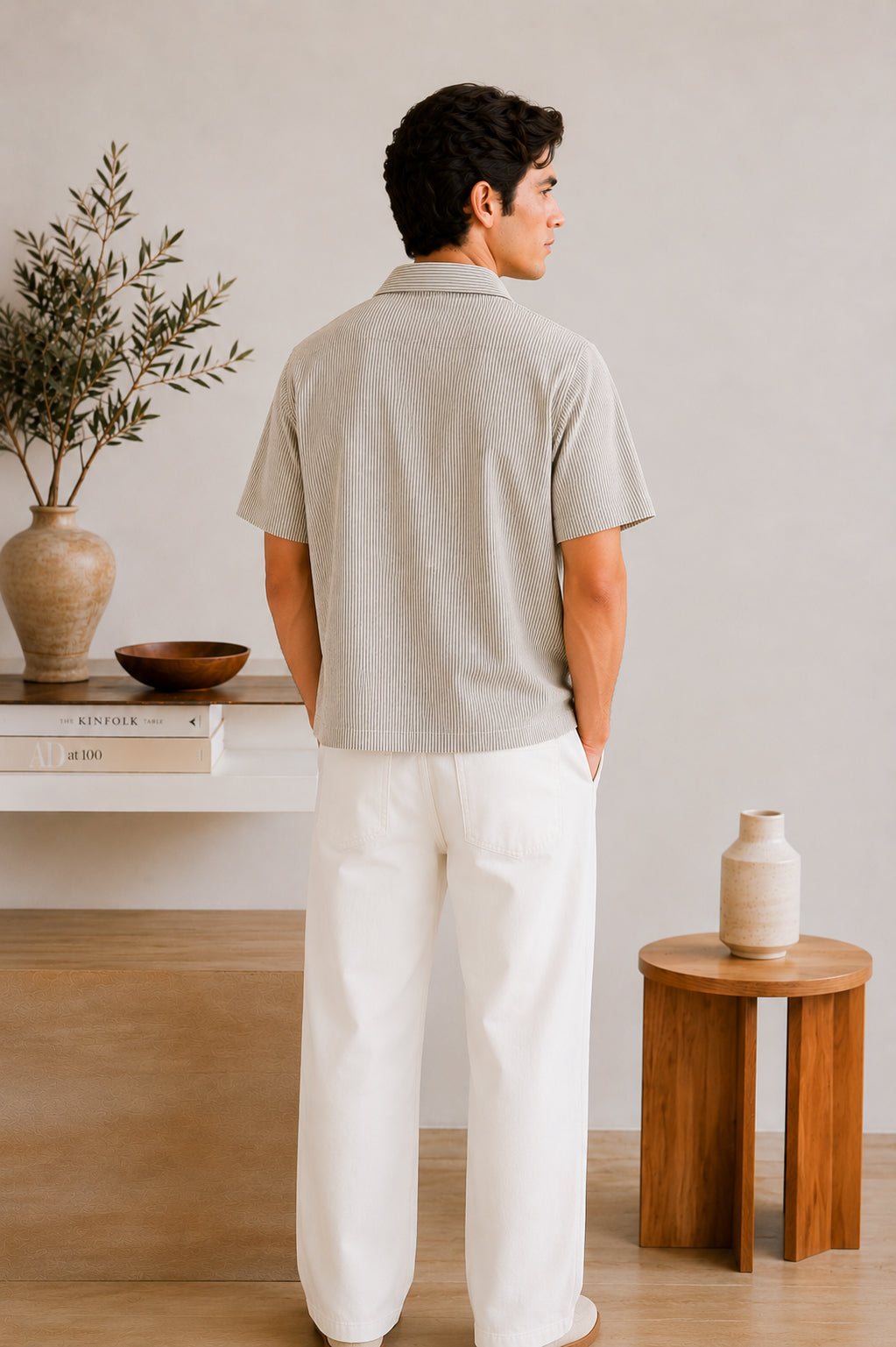 Off White Striper Boxy Revere Button Down - Men - Men