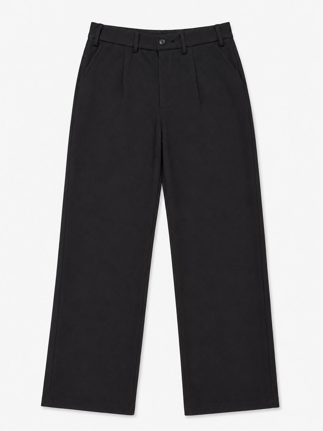 Black Interlock Straight Fit Pants  - Men - Men