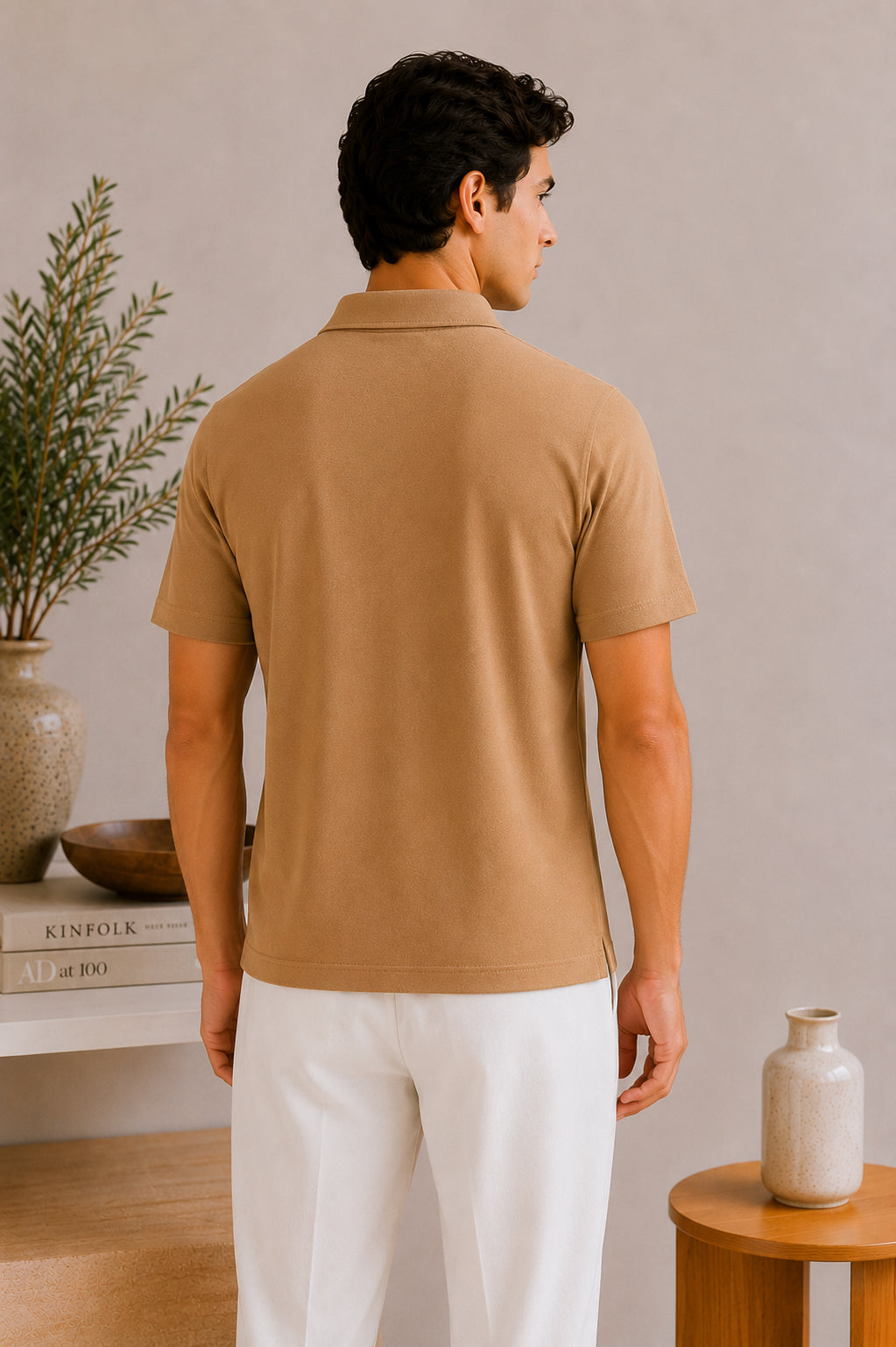Camel Basic Zipper Polo - Smart Fit- Men - Men