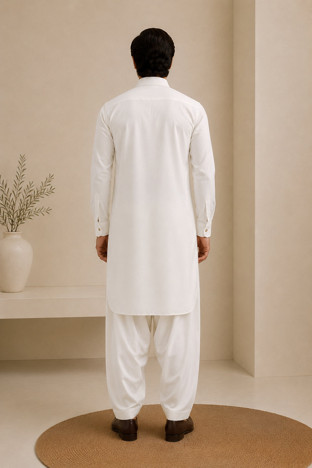 White French Collar Kameez Shalwar - Men - Men