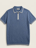 Azure Riviera Zip Knit Polo