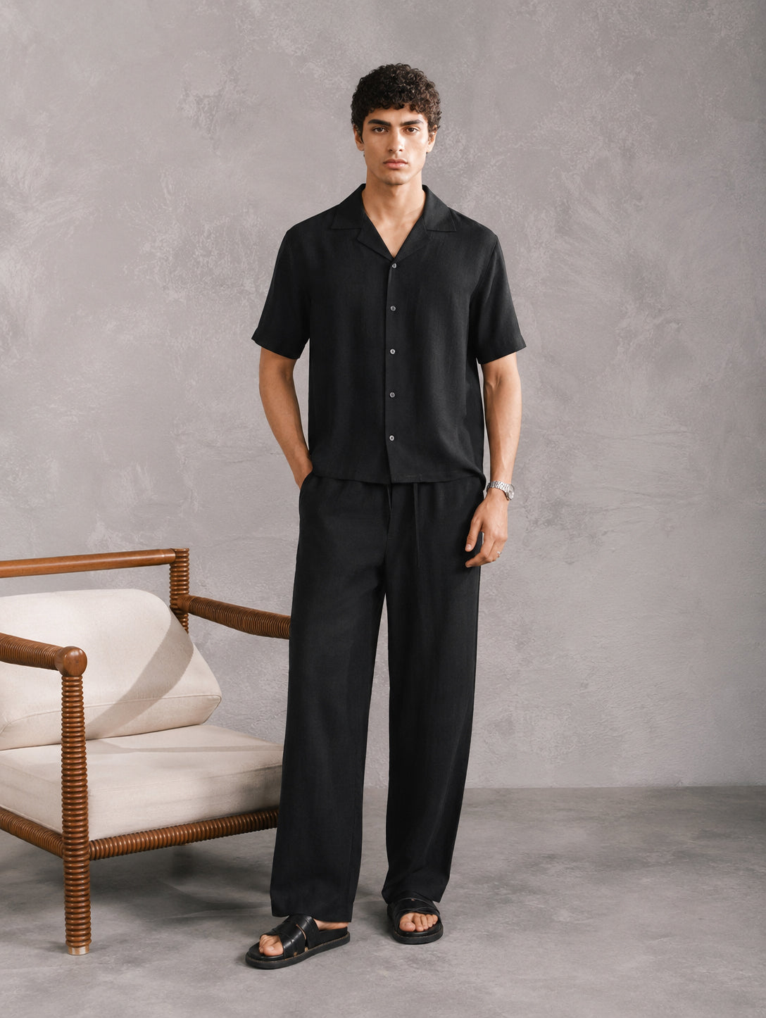Raven Linen Blended Co-ord Set