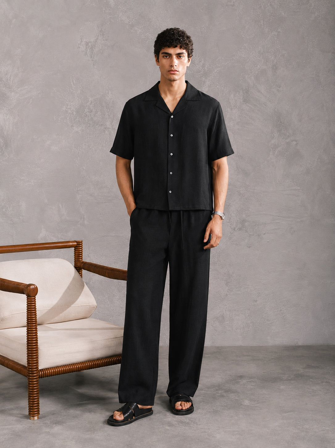 Raven Linen Blended Co-ord Set
