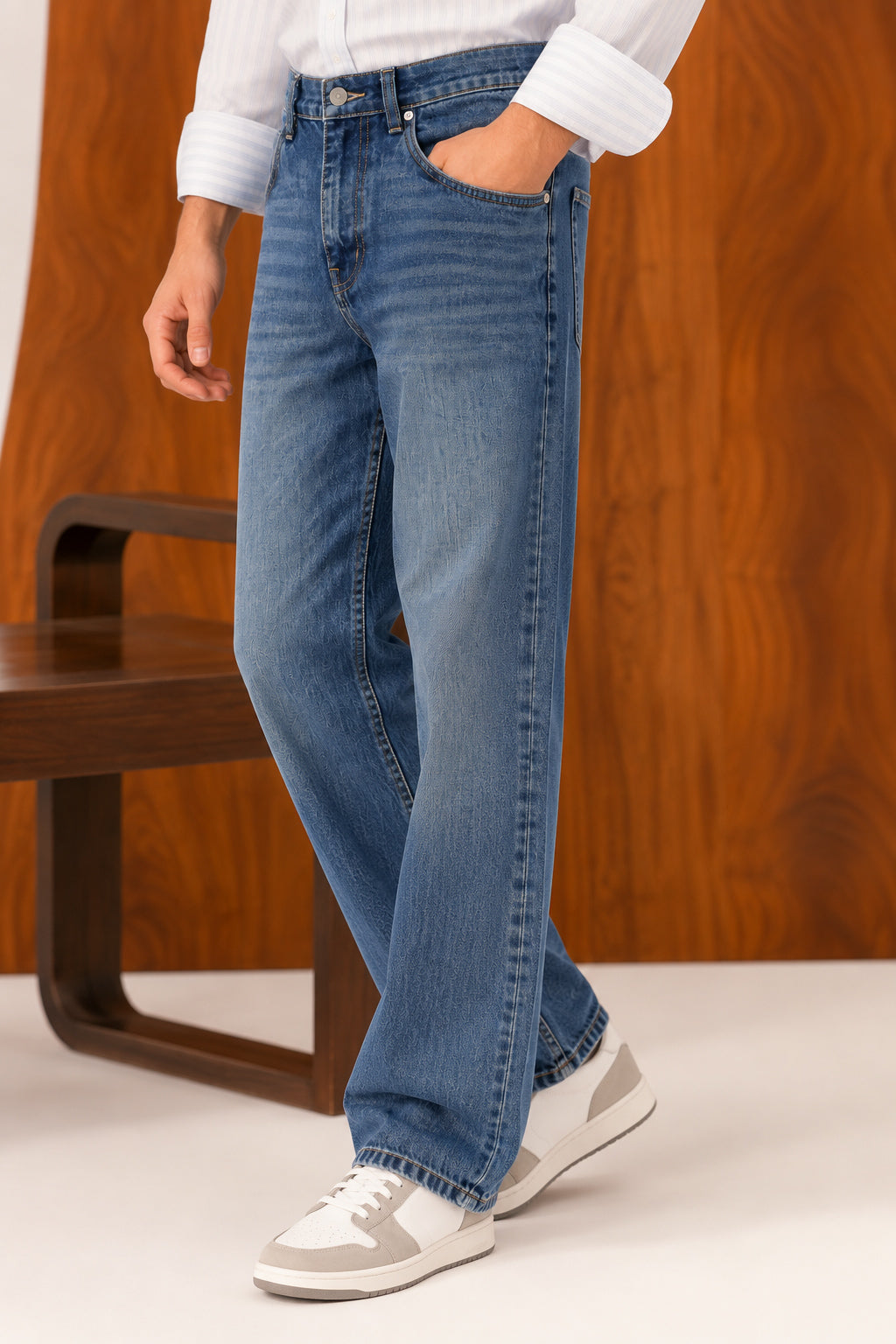 Indigo Blue Straight Fit Denim - Men