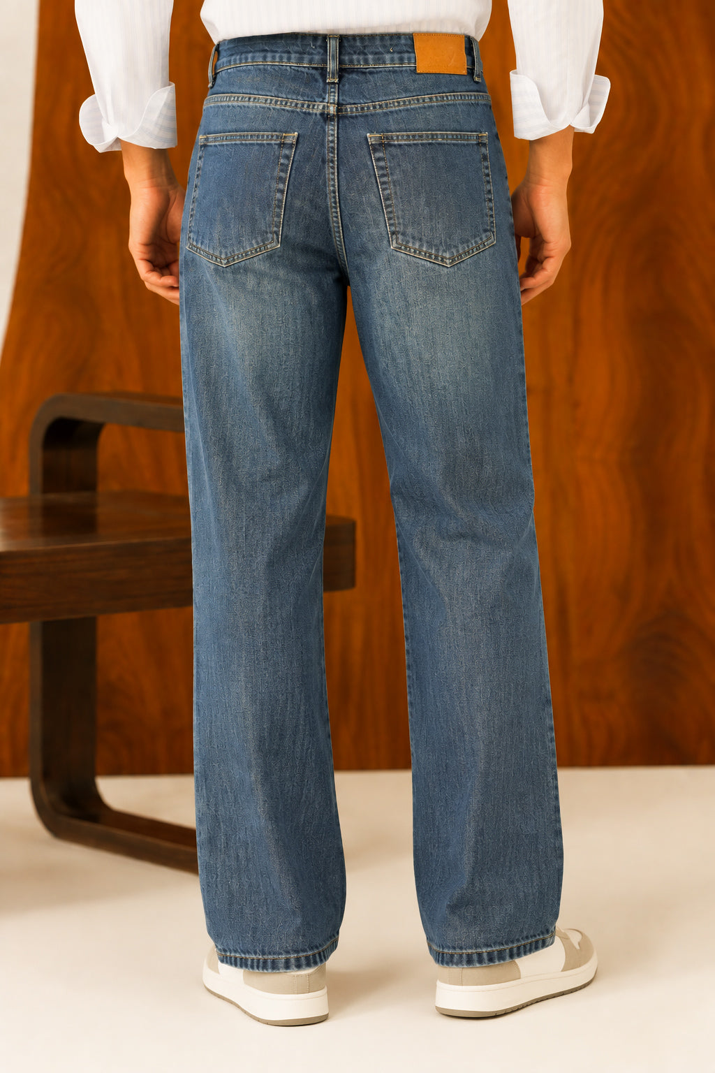 Deep Teal Indigo Straight Fit Denim - Men