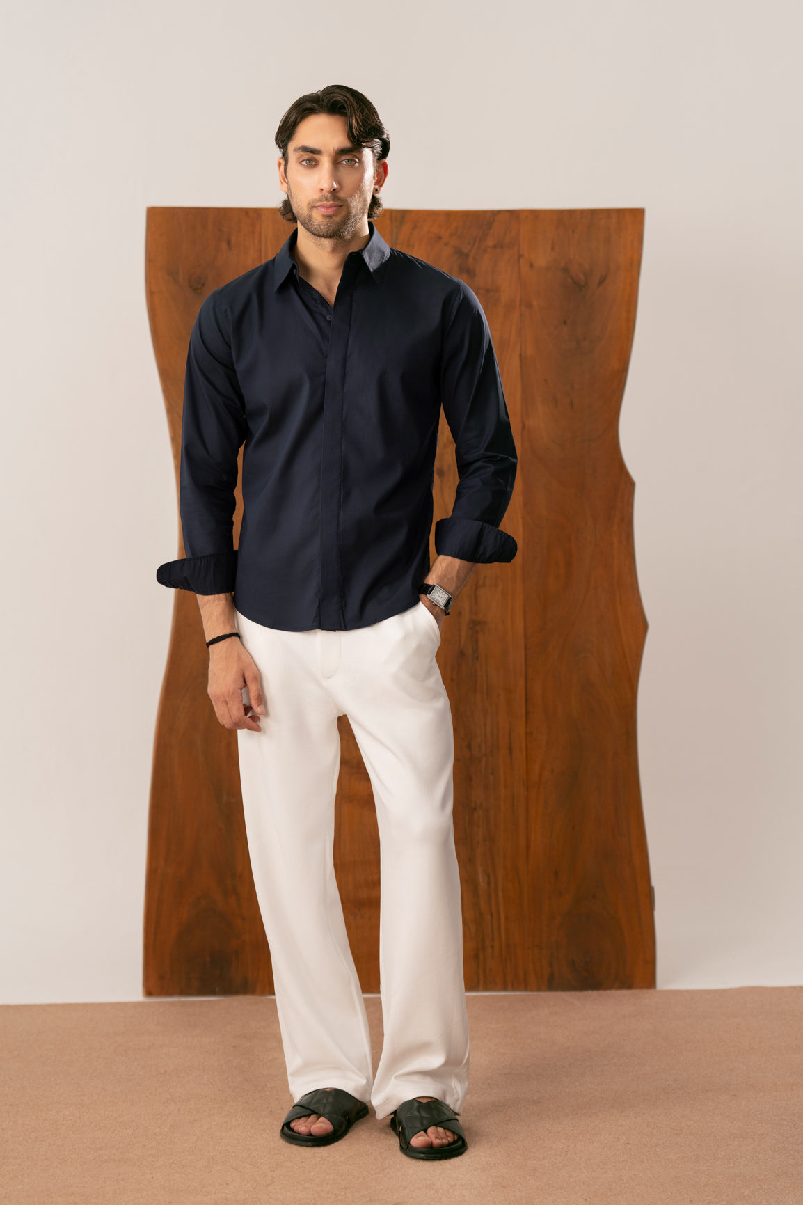 Navy Blue Casual Shirt - Men