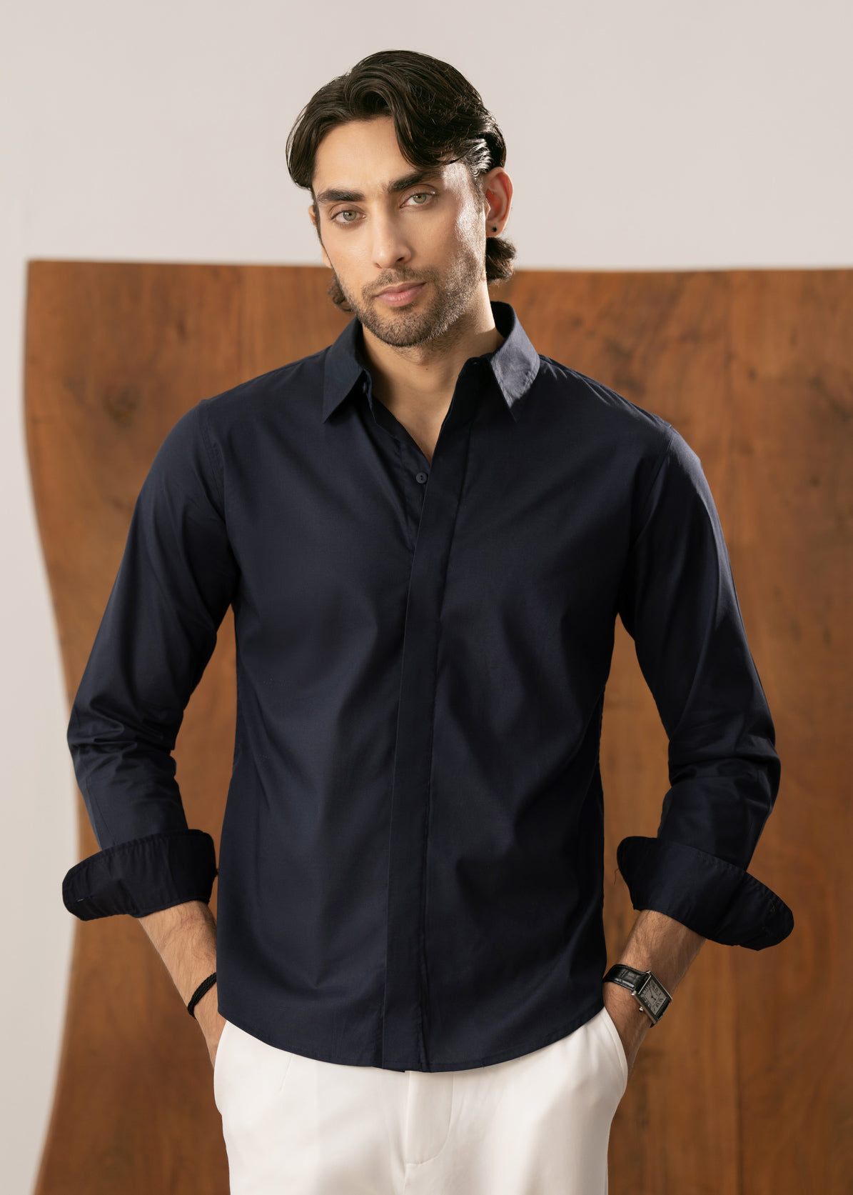 Navy Blue Casual Shirt - Men