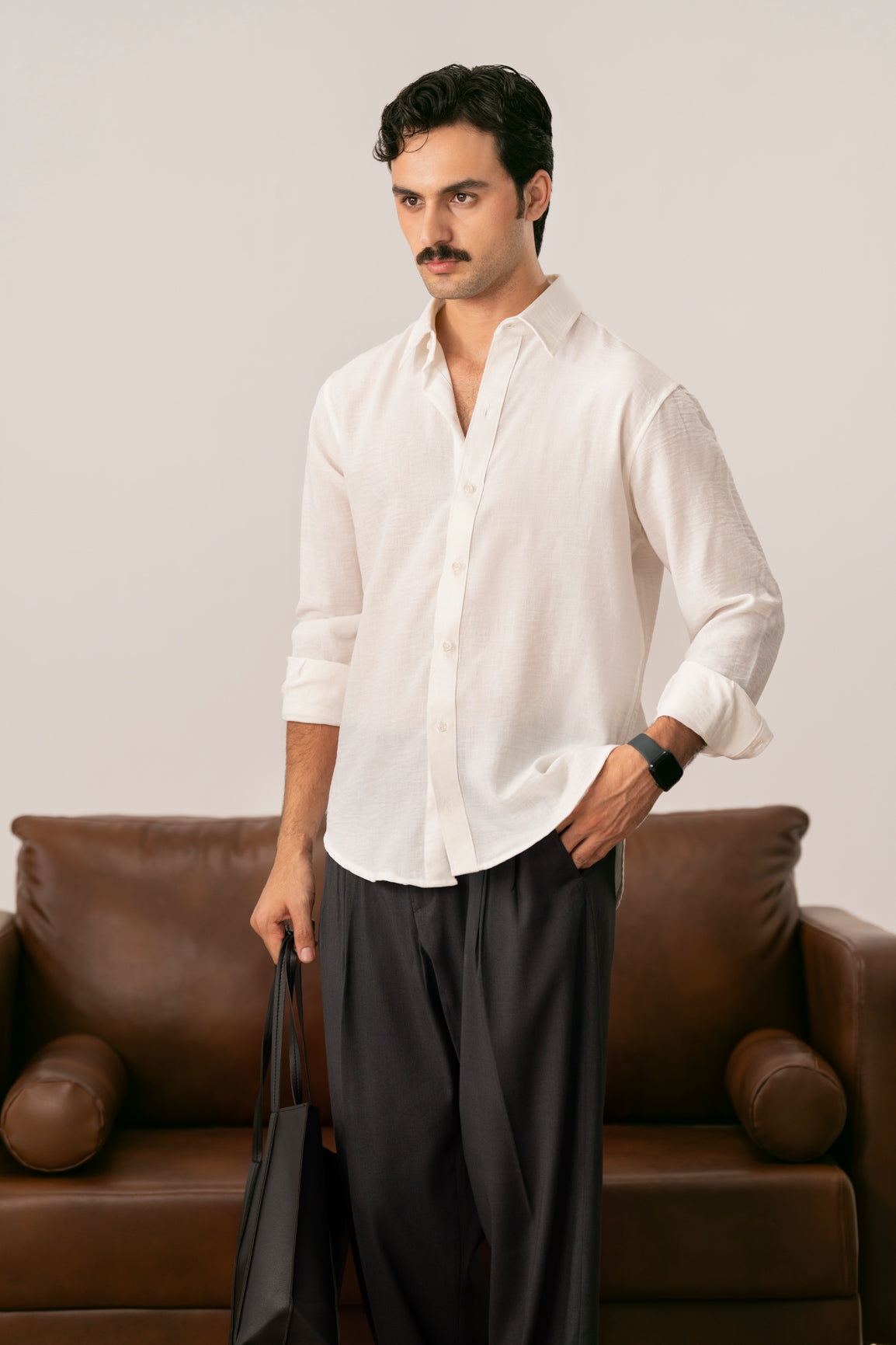 Alba White Casual Shirt - Men