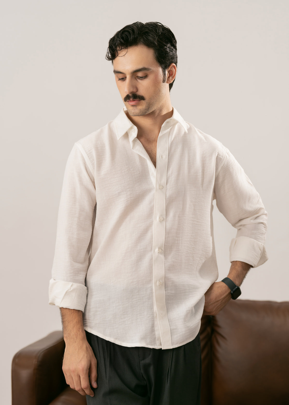 Alba White Casual Shirt - Men