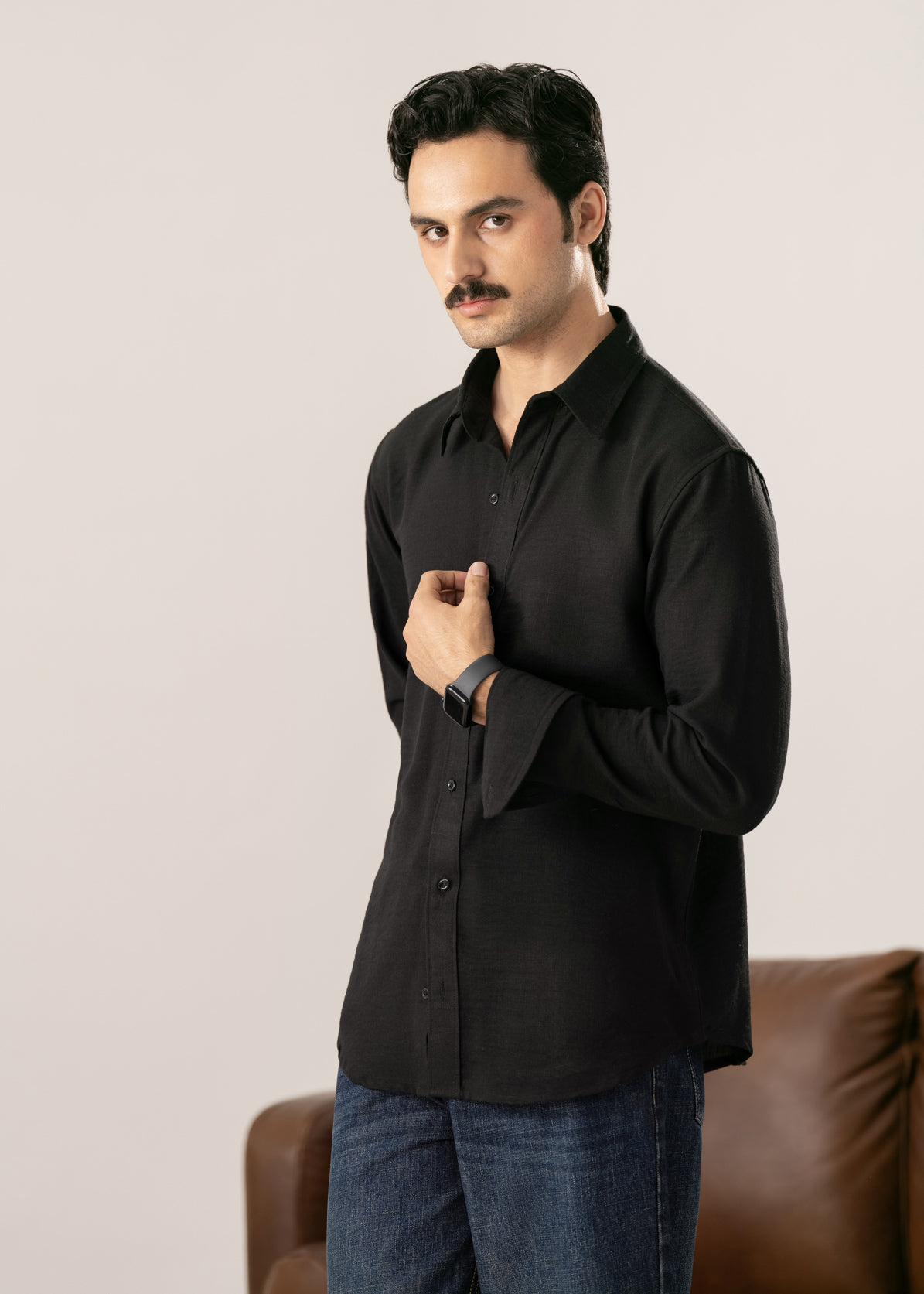 Noir Black Casual Shirt - Men